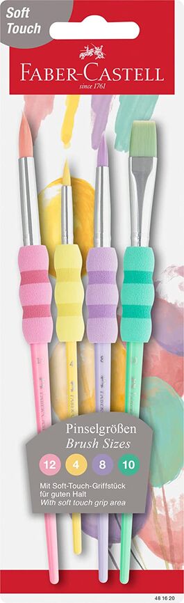 PINCELES FABER CASTELL COLORES PASTEL BLISTER 4 UDS
