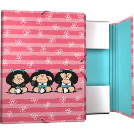 CARPETA 3 SOLAPAS FORRADA MAFALDA SABIDURIA. GRAFOPLAS.