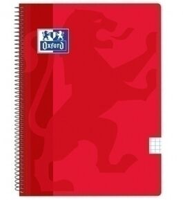 BLOCK T.FOLIO CUADRÍCULA 4X4 TAPA PVC. ROJO. OXFORD.