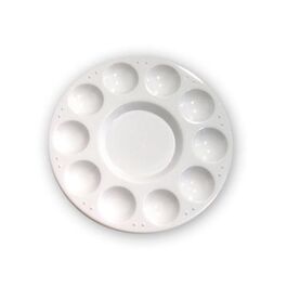 paleta plastico blanca circular 10 pocillos.