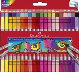 ROTULADOR FIBRA FABER-CASTELL DOBLE PUNTA CAJA de 40.