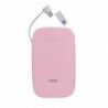 Batera Externa 5000mAh con Cable Integrado y Adaptador Iphone HV-PB017X Rosa.