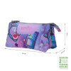 Estuche escolar eco-friendly tres compartimentos morado Meowsical - Tablero. TOTTO.