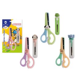 SET TIJERAS + CUTTER DIVERTIDO SURTIDOS. BISMARK.