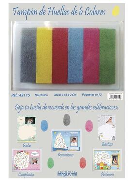 TAMPON HUELLAS 6 COLORES.