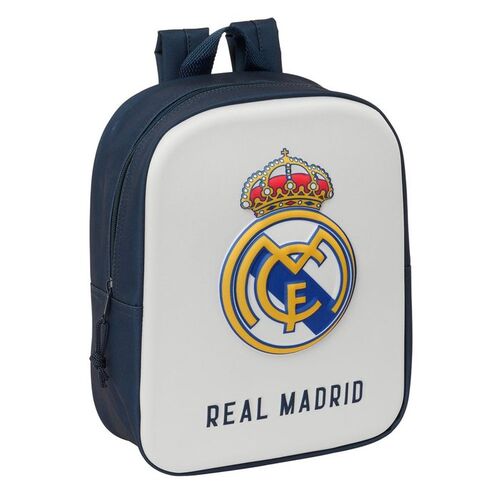 MOCHILA GUARDERIA 3D 22CM REAL MADRID.