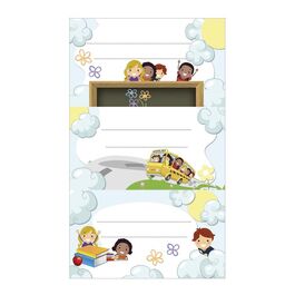 ETIQUETAS ESCOLARES NUBES BLISTER 9 UNIDADES SURTIDAS.