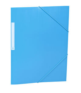 CARPETA SOLAPAS PP FOLIO ETIQUETA GOMA AZUL CLARO.