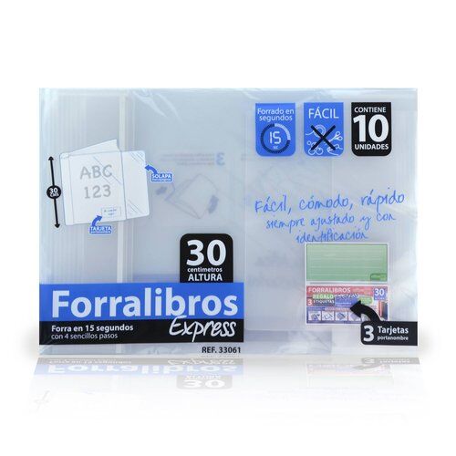 FORRO LIBRO EXPRESS 30CM AJUSTABLE PACK DE 10.