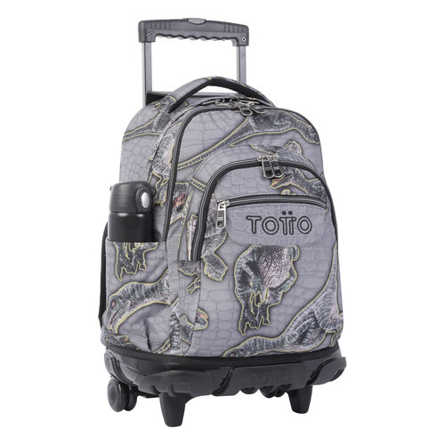 Mochila escolar con ruedas estampado dinosaurios - Renglones. TOTTO.