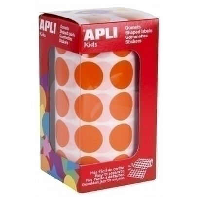 GOMETS ROLLO 59h CIRCULO Ø 20 mm NARANJA 1.770 uds. APLI.