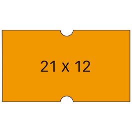 ETIQUETAS ADHESIVAS PARA ETIQUETADORA 21X12 NARANJA REMOVIBLE PACK 6 UNID 1000 UNI.