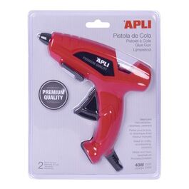 PISTOLA DE COLA 40W CON 2 BARRAS DE COLA 10 CM X 11 MM.