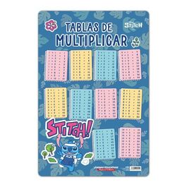 LAMINA EDUCATIVA ESPAÑOL TABLA DE MULTIPLICAR DISNEY STITCH.