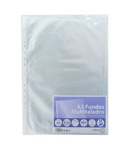 FUNDAS MULTITALADRO A3 CRISTAL VERTICAL. PACK 10.