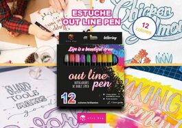 SET 12 ROTULADORES DOBLE LINEA NEON PASTEL GLITTER.