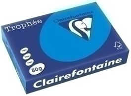 PAPEL de COLOR A4 CLAIREFONTAINE TROPHEE 80g 500h AZUL VIVO