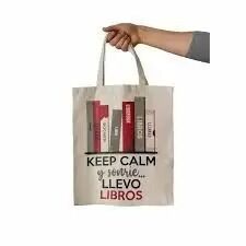 BOLSA DE TELA ALGODON PERSONALIZADA KEEP CALM Y SONRIE.