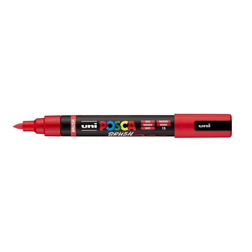 MARCADOR UNI POSCA PC-5BR BRUSH ROJO.