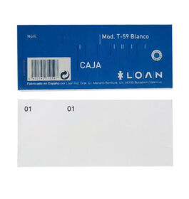 TALONARIO CAJA 1/3 DEL CUARTO T-59 NUMERADO BLANCO. LOAN