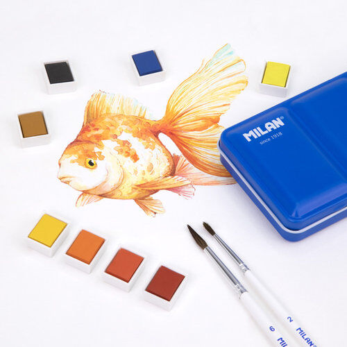 ACUARELA MEDIO GODET AZUL DELFT. MILAN.