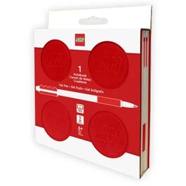 Cuaderno Lego con Bolígrafo de Gel Cuadrado Rojo