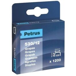 Grapas PETRUS 530/12 Cobreadas, Caja x1200.