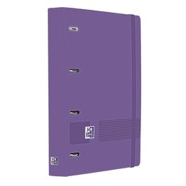 CARPETA DE ANILLAS  A4 POLYFOAM L&G RECAMBIO CUADRO 5X5 LILA. OXFORD.