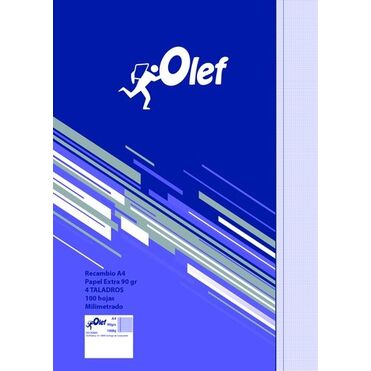 RECAMBIO OLEF A4 100h 4 TALALADROS. MILIMETRADO.
