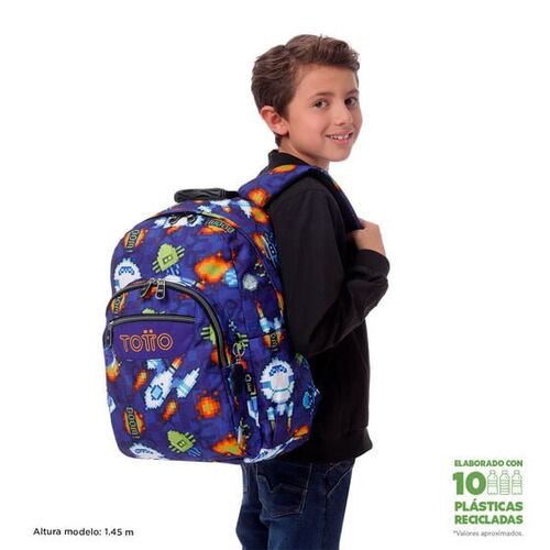 MOCHILA ACUARELES SPACE BLUE. TOTTO.