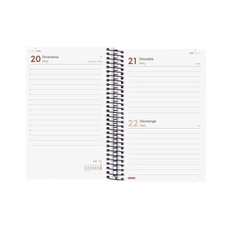 AGENDA 2026 ESPIRAL. TAMAÑO E5 (11X18CM). DIA PÁGINA. MODELO OPAQUE. FINOCAM.