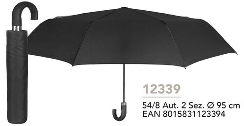 PARAGUAS HOMBRE PLEGABLE 54/8 AUTOMATICA NEGRO