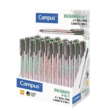 BOLIGRAFO 4 COLORES METALIZADO. CAMPUS.