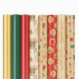 PAPEL DE REGALO NAVIDAD KRAFT. 2 METROS. DOHE.