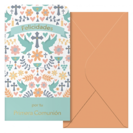 TARJETA DE FELICITACION BILLETERO. COMUNIÓN. DOHE.