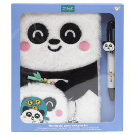 SET DE LIBRETA A5 + MONEDERO + BOLIGRAFO BORRABLE PANDA. MR WONDERFUL.