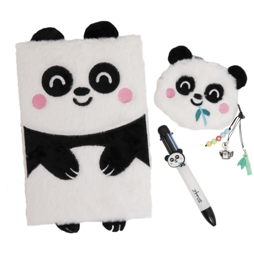 SET DE LIBRETA A5 + MONEDERO + BOLIGRAFO BORRABLE PANDA. MR WONDERFUL.