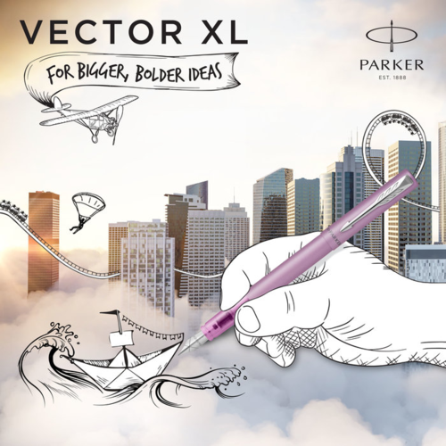 PARKER PLUMA  VECTOR XL M ROSA METALICO.
