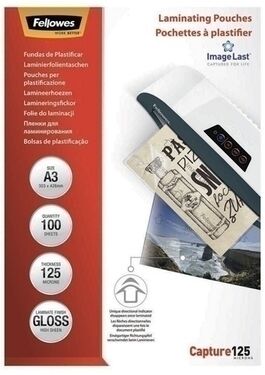 FUNDA PLASTIFICAR FELLOWES. A3 125 MICRAS. CAJA 100UDS.