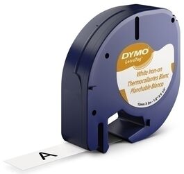 CINTA DE ROTULAR DYMO LETRATAG PARA ROPA 2m 12mm NEGRO SOBRE BLANCO