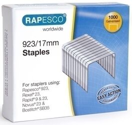 GRAPAS RAPESCO GRAN CAPACIDAD 923/17 mm GALVANIZADAS CAJA DE 1000
