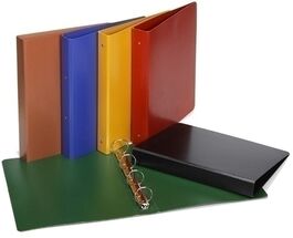 CARPETA A5 4 ANILLAS DE 25MM. CARTÓN. NEGRO. CARCHIVO.