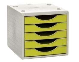 MODULO 5 CAJONES GRIS/KIWI