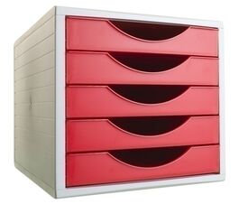 MODULO 5 CAJONES GRIS/ROJO