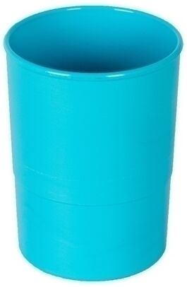 PORTA LAPICES PLASTICO REDONDO AZUL