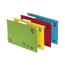 CARPETA COLGANTE GIO cart.CRISTAL visor SUPERIOR "V" color 230g Fº AZUL PAQUETE de 25