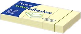NOTAS ADHESIVAS DOHE 37,5 X 50 MM. AMARILLAS. PACK 3 BLOCKS.