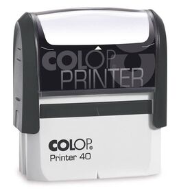 SELLO AUTOMATICO PERSONALIZADO PRINTER 40 AZUL-NEGRO-ROJO IMPRESION 23x59MM