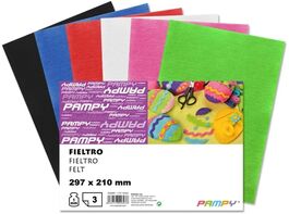 FIELTRO TAMAÑO A4 MANUALIDADES. PACK 10 COLORES.