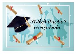 TARJETA DE FELICITACION GRADUACIÓN. TAMAÑO A5.